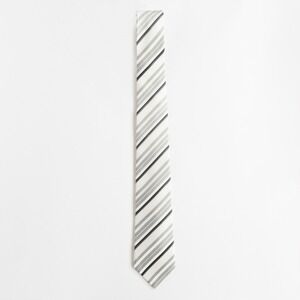 Alfani White Gray Striped Silk‎ Men's Necktie Business Attire Accessory